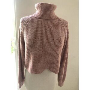 Unbranded Sweater Pink Turtleneck Size Medium Cropped